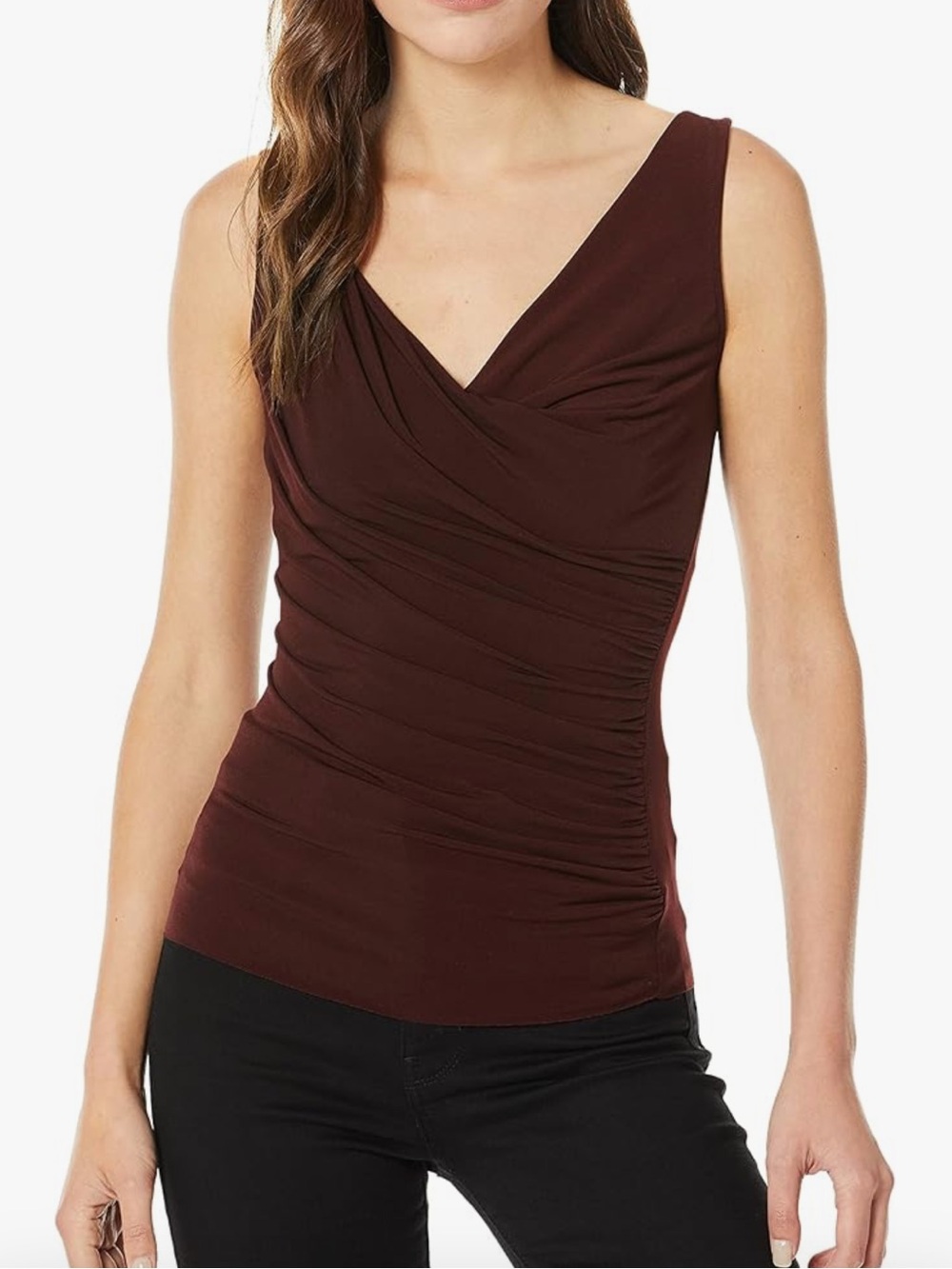 Bailey 44 Black Comprimat Draped Top Size Small NWT